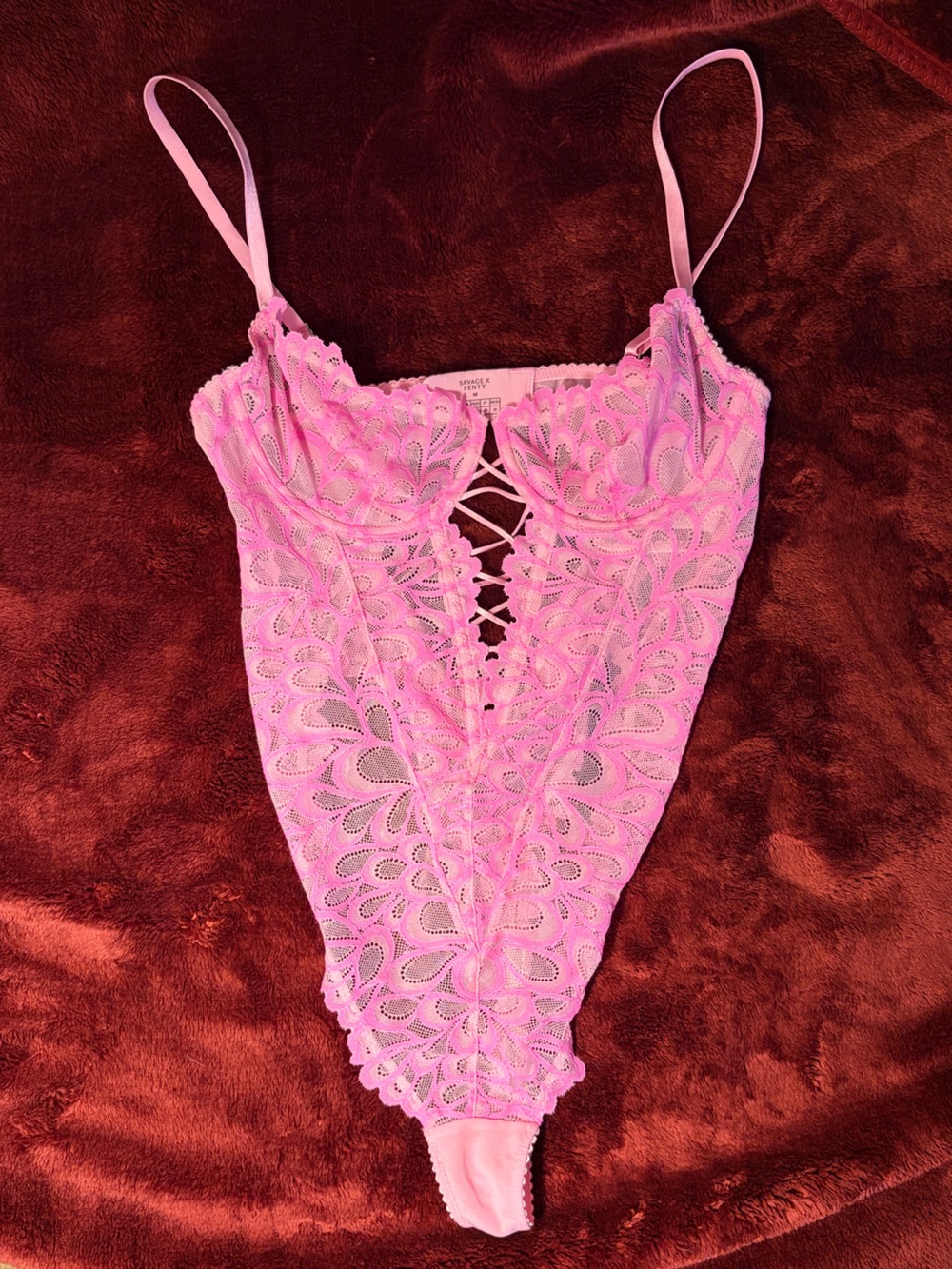 Savage X Fenty Lace Teddy Thong Bodysuit